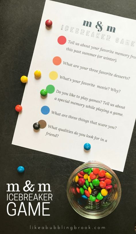 Looking for a get to know you game for your small group? Try this M&M game as your next icebreaker and grab my free printable to make it easy. Small Group Games, Birthday Games For Adults, Toddler Math, Get To Know You Activities, M&m Game, Youth Games, Ice Breaker Games, Gift Boyfriend, Activities For Adults