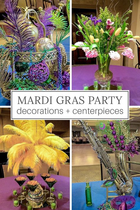 Sophisticated Mardi Gras Party, Mardi Gras New Years Eve Party, Mardi Grad Party Decorations, Mardi Gras Wedding Theme Receptions, Diy Mardi Gras Ornaments, Mardi Gras Centerpieces Diy Ideas, Marci Gras Table Decorations, Mardi Gras Ball Decorations Table Settings, Cheap Mardi Gras Decorations Diy