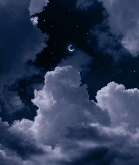 The Moon And The Stars Aesthetic, Clouds In Night Sky, Navy Sky Aesthetic, Cloud Night Sky, Blue Sky Aesthetic Vintage, Clear Night Sky Aesthetic, Pale Blue Aesthetic Grunge, Pretty Night Sky Aesthetic, Blue Night Sky Aesthetic