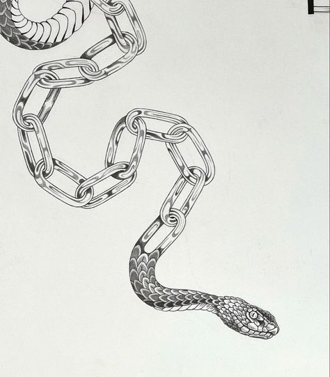 @thineownself.tattoo Chain Snake Tattoo, Cerberus Arm Tattoo, Gym Back Tattoo, Winding Snake Tattoo, Snake Chain Tattoo, Celtic Pattern Tattoo, Shelby Cobra Tattoo, Snake Filler Tattoo, Metal Snake Tattoo