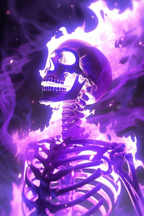 Skulls Background, Pfp Backgrounds, Dark Purple Wallpaper, Skeleton Head, Purple Vibe, Dark Purple Aesthetic, Purple Fire, Skeleton Art, Skull Wallpaper