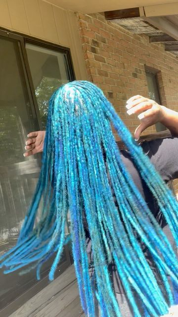 Blue And Blonde Locs, Blue And Green Locs, Jade Locs, Turquoise Locs, Blue Soft Locs, Midnight Blue Locs, Locs With Yarn, Dark Blue Locs, Teal Dreads