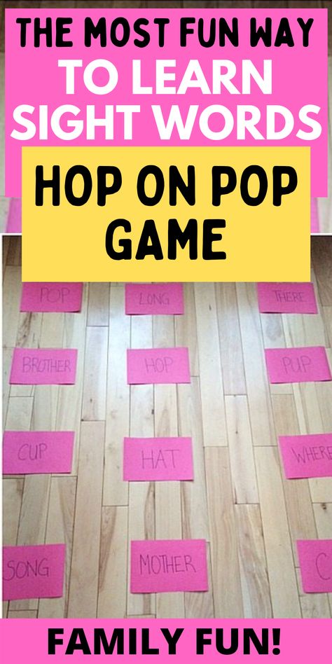 Ready to help your child learn their sight words? Check out this fun reading game! Easy way to play hop on pop game for kids. Perfect for early learners gaining reading skills! Games For Sight Words, Diy Literacy Games, Fun Reading Games For 2nd Grade, Making Reading Fun In The Classroom, Reading Games First Grade, Library Games Elementary, Reading Games For 2nd Grade, Kindergarten Reading Games, 2nd Grade Reading Activities