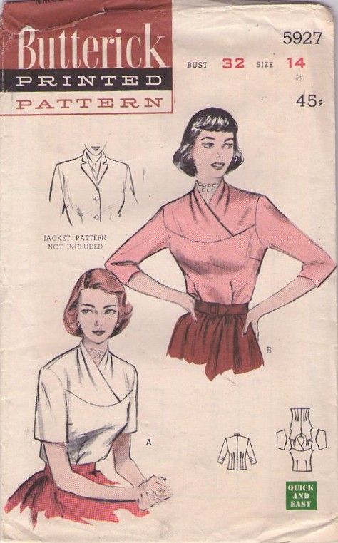 . 60s Vintage Fashion, Vintage Clothes Patterns, Patron Vintage, Perfect Blouse, Petite Dress, Vintage Dress Patterns, Blouse Pattern Sewing, Sewing Design, Diy Blouse