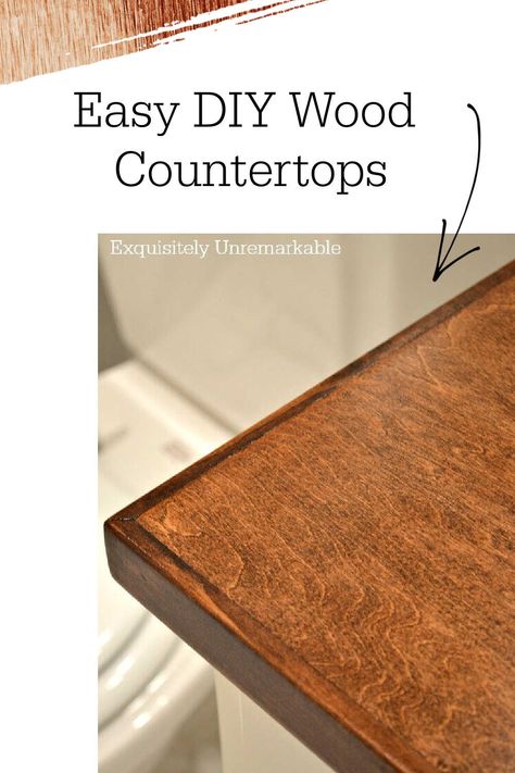 Easy DIY Wood Countertops Tutorial Diy Laminate Countertops, Diy Wood Counters, Plywood Countertop, Countertop Covers, Diy Wood Countertops, Diy Butcher Block, Diy Counter, Wood Countertops Kitchen, Plywood Kitchen