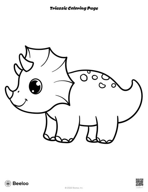 Baby Triceratops Dinosaur Coloring Page Dinosaur Drawing Triceratops, Triceratops Drawing Easy, Triceratops Outline, Triceratops Drawing, Easy Dinosaur Drawing, Dinosaur Outline, Drawing Kids, Dinosaur Printables, Crafts And Activities For Kids