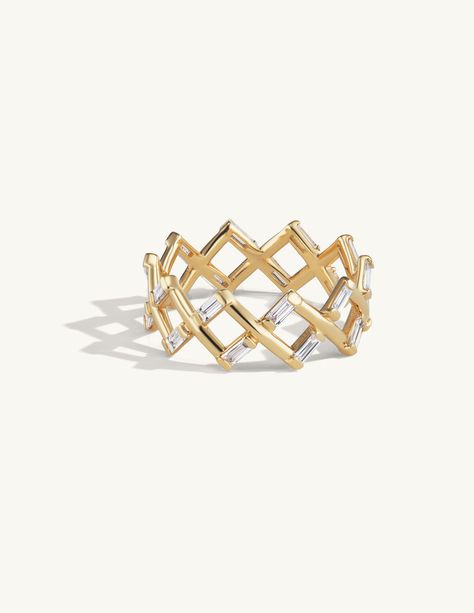 Everytown Baguette Diamond X Ring – Sophie Ratner Jewelry