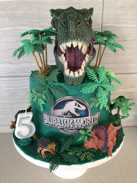 Jurassic Birthday Cake, Jurassic Park Cake Birthdays, Jurassic Park Party Cake, Jurassic Park Birthday Cake, Dinosaur Cakes For Boys, Jurassic Park Cake, Dinosaur Birthday Party Food, Jurassic World Cake, Dino Birthday Cake