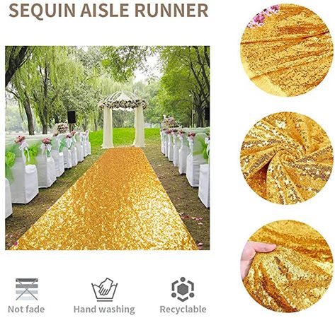 AmazonSmile: ShinyBeauty Gold Aisle Runners 2FTx15FT Carpet Runner for Party Glitter Runner for Wedding Aisle Runner Gold N105 : Home & Kitchen Gold Carpet Party, Gold Carpet, Gold Runner, Wedding Aisle Runner, Wedding Feast, Aisle Runners, Aisle Runner Wedding, Sorority House, 2024 Prom