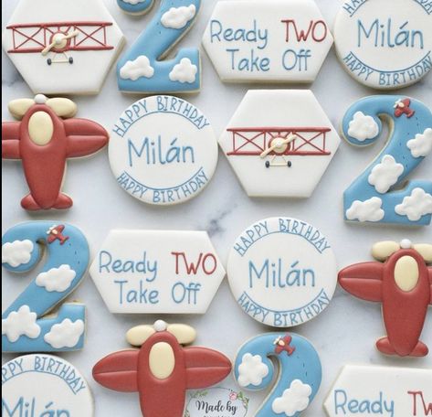 Airplane Cookies 2nd Birthday, Airplane Birthday Cookies, Airplane 2nd Birthday, Airplane Birthday Theme, Airplane Cookies, Planes Birthday Party, Study Activities, Planes Birthday, Airplane Birthday Party