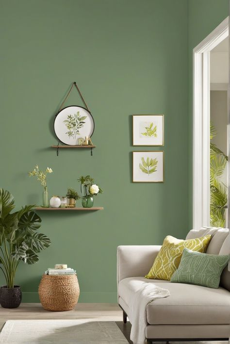 Behr, Green Paint, Vibrant Home, Refresh Gallery Green Behr Paint, Behr Pesto Green, Light Green Wall Paint Colors, Colour Combo For Bedroom, Thai Basil Behr Paint, Cozy Green Paint Colors, Green Accent Wall Paint Colors, Behr Paint Green, Behr Green Paints