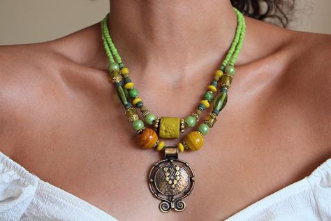 Amazon.com: Boho statement necklace for women Ethnic gypsy chunky necklace for ladies Tribal Tibetan Bohemian jewelry : Handmade Products Natural Hair Headbands, Amazon Necklace, Afrocentric Earrings, Boho Statement Necklace, Bead Necklaces, Koh Tao, Bohemian Necklace, Pretty Jewelry, Chunky Necklace