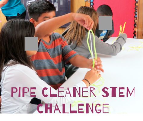 The Pipecleaner (aka "Fuzzy Sticks") Challenge is one of my favorite STEM  activities to introduce students to STEM learning. This is a fun,  inexpensive, and engaging challenge that can be tailored to different ages,  settings, and time-frames.  This challenge is also an excellent team  icebreaker. Stem Club, Steam Challenges, Stem Engineering, Teaching Stem, Stem Lesson, Stem Classroom, Stem Challenge, Team Challenges, Stem Steam