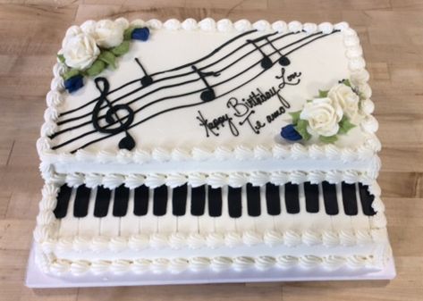 Piano Cake Birthday, Piano Cake Design, Piano Cake Ideas, Spinsters Party, Fresh Cream Birthday Cake, Piano Birthday Cake, Cake Piano, Music Birthday Cakes, 3d Fondant Cake