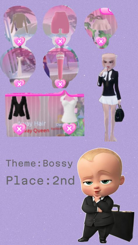 #drrsstoimpress #dti #roblox #boss #bossy #bossbaby #baby #inspiration #inspo #music Boss Baby Dress To Impress, Baby Dress To Impress, Baby Hack Dti, Dti Outfits Theme Bossy, Bossy Drees To Impress Outfit, Dti Theme Musical, Dti Theme Boss, Dress To Impress Bossy Outfit, Boss Outfit Dress To Impress