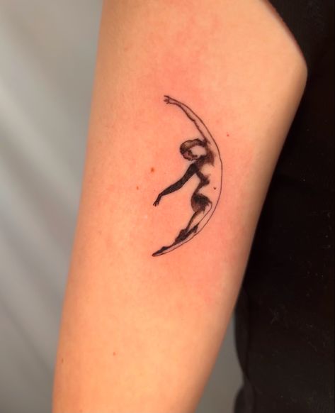 Dainty Yin Yang Tattoo, Fire And Rain Tattoo, Dancing Lady Tattoo, Walking In The Wind Tattoo, The Dance Matisse Tattoo, Woman Moon Tattoo, Mac Miller Divine Feminine Tattoo, Awake Tattoo, Moon Woman Tattoo