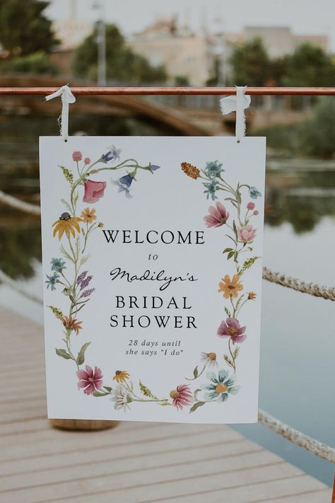 In Bloom Wildflower Bridal Shower Welcome Sign Bridal Shower Wildflower, Love Is In Bloom, Wildflower Bridal Shower, Bridal Shower Welcome Sign, Shower Supplies, Shower Welcome Sign, Create Sign, In Bloom, Bridal Collection