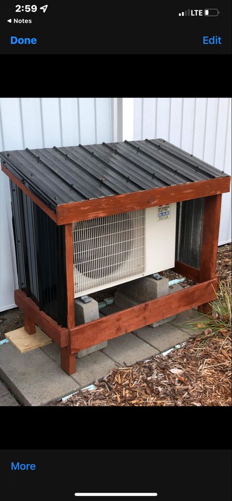 Hidden Ac Unit Outdoor, How To Hide Split Ac Unit, Heat Pump Cover Ideas Outdoor, Mini Split Cover Ideas, Mini Split Cover, Hidden Ac, Hvac Cover, Outdoor Ac Unit, Heat Pump Cover