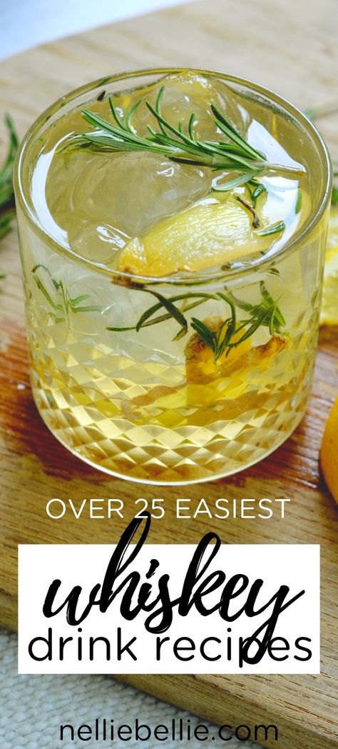 Drinks To Make With Whiskey, Lemon Whiskey Cocktail, Whiskey Wedding Drinks, Whiskey Drinks Simple, Good Whiskey Drinks, Simple Cocktail Recipes, Whiskey Drinks Recipes, Limoncello Cocktails, Best Whiskey