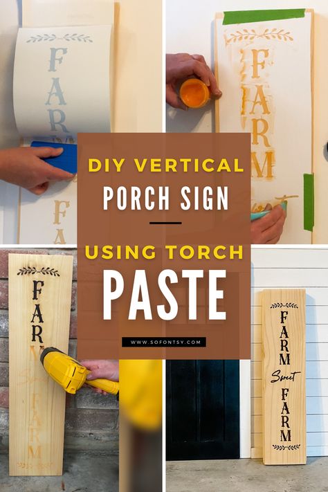 Woodburning Projects, Farmhouse Porch, Wood Burning Crafts, Farm Design, Beautiful Farmhouse, Porch Sign, Farmhouse Sign, Cricut Tutorials, Farmhouse Signs