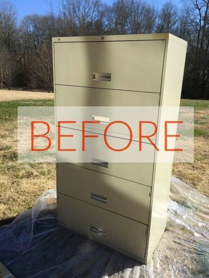 Don't Overlook Filing Cabinets Until You See These Stunning Ideas | Hometalk Filing Cabinet Repurpose, Filing Cabinet Redo, File Cabinet Ideas, Best Revenge Is Your Paper, Filing Cabinet Ideas, File Cabinet Redo, Closet Office Ideas, Dresser Top Organization Ideas, Cool Garden Ideas