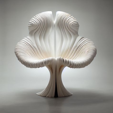 Biomimicry Chair Design, Organic Design Furniture, Organic Chair Design, Mushroom Product Design, Organic Design Product, Mushroom Interior Design, Mushroom Furniture, Furniture Inspired By Nature, Biomimicry Design