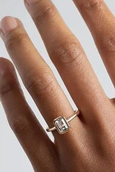 White Diamond Rings Engagement, Tree Rings, Emerald Cut, White Diamond, Diamond Engagement Rings, Emerald, Silver Rings, Diamonds, Engagement Rings