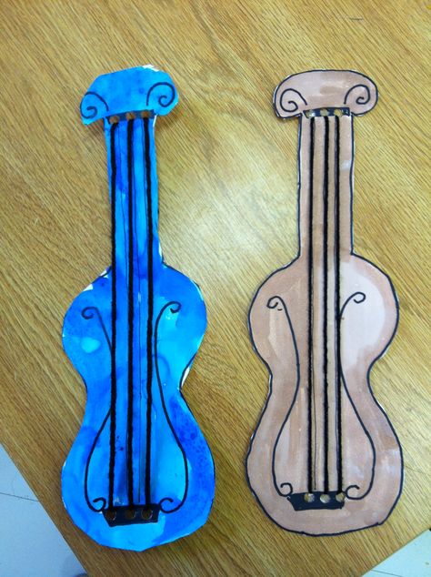 Violin.....letter V craft Violin Preschool Craft, Music Art And Craft For Preschool, Violin Craft, Musical Instrument Crafts For Kids Preschool, Violin Art Drawing, Old Violin Craft Ideas, Recycled Musical Instruments For Kids, Violin Drawing, Letter V Crafts