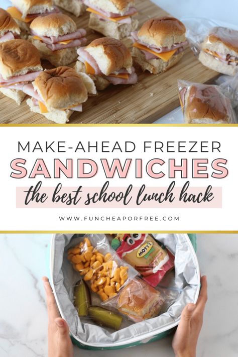 Cheap Easy Lunch, Easy Lunch Meal Prep, Frozen Sandwiches, Frozen Lunches, Freezer Lunches, Freezer Sandwiches, Easy Meal Prep Lunches, Family Meal Prep, Cheap Lunch