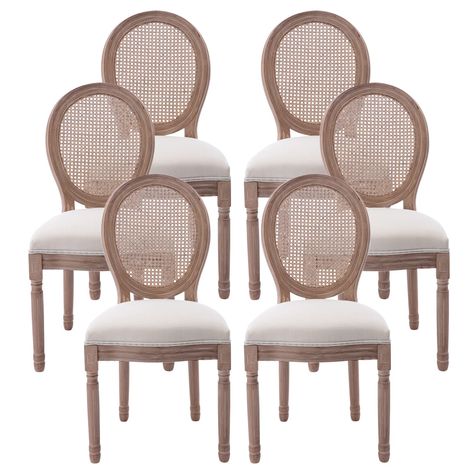 PRICES MAY VARY. 🪑Chic French Design: Vintage French dining chairs set of 2, with upholstered dining chairs and finely carved wooden frames, can't stop its elegance and nobility anywhere and provide you with unparalleled comfort. ​The beauty of bright oak color and linen beige cloth collide with each other, creating a different French charm in your dining environment. 🪑Superior Construction & High-Performance: An exquisite round back dining chair, ergonomically designed to be just the right he Country Dining Chairs, French Country Dining Chairs, Country Style Dining Room, Chairs For Dining Room, Fabric Dining Room Chairs, French Bistro Chairs, Round Back Dining Chairs, French Dining Chairs, French Country Dining