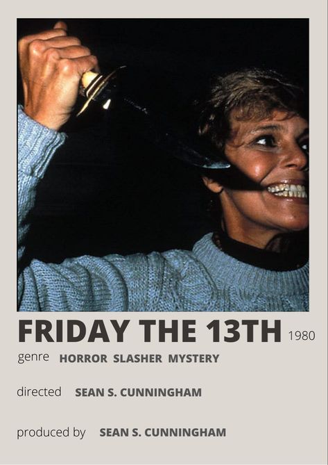 Friday The 13 Poster, Movie Prints Horror, Horror Movie Posters Polaroid, Horor Filmovi, Horror Movie Polaroid Poster, Friday The 13th Movie Poster, Friday The 13th Movie, Friday The 13th Poster, 90s Horror Movies