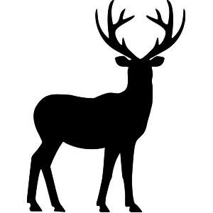 Silhouette Design Store - Product ID #: Deer Silhouette Printable, Hirsch Silhouette, Reindeer Silhouette, Deer Drawing, Silhouette Template, Deer Silhouette, Silhouette Clip Art, Silhouette Stencil, Animal Silhouette