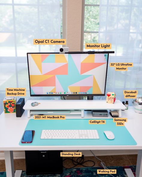 Desk Tour: My Work From Home Desk Setup - Tech Savvy Creative Graphic Designer Desk, Work From Home Desk Setup, Home Desk Setup, Work From Home Desk, Designer Desk, Desk Tour, Stay Productive, Everything Is Connected, Office Crafts