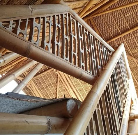 Bamboo Railing, Bamboo Stairs, Bamboo Village, Bamboo Furniture Design, Bamboo Building, Bamboo Planter, Bamboo House Design, Bamboo Structure, Bamboo Architecture