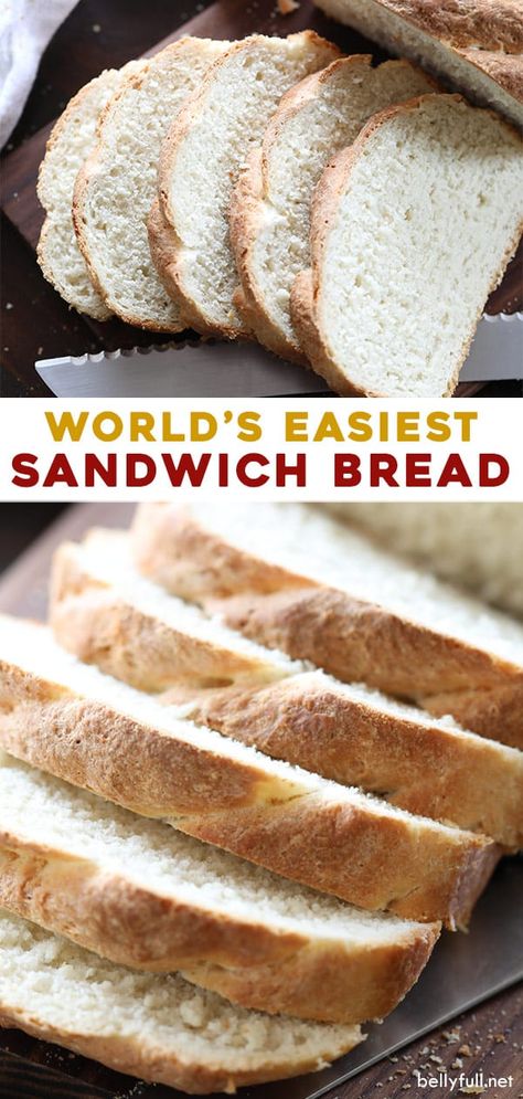 Easy Diy Sandwich Bread, Easy Yeast Sandwich Bread, The Quick Journey Sandwich Bread, Bread Recipes With Stand Mixer, Homemade Bread Recipes Without Stand Mixer, No Rise Sandwich Bread, Home Made Loaf Of Bread, Sandwich Bread Recipe Active Dry Yeast, Quick Loaf Bread