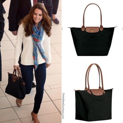 Kate Middleton carrying Longchamp Le Pliage Tote in medium #LTKitbag #LTKtravel http://liketk.it/2LReX #liketkit @liketoknow.it Longchamp Pliage Outfit, Longchamp Le Pliage Outfit Medium, Leather Tote Bag Outfit, Diane Keaton Hairstyles, Longchamp Le Pliage Outfit, Longchamp Style, Le Pliage Longchamp, Tote Bag Outfit, Uni Bag