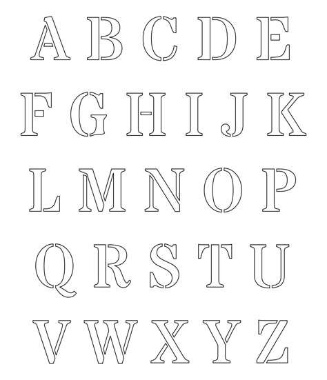 Large Printable Letters, Letters Stencils, Letter Stencils To Print, Cricket Joy, Small Alphabet Letters, Letter Stencils Printables, Bubble Letters Alphabet, Stencil Lettering, Alphabet Letter Templates