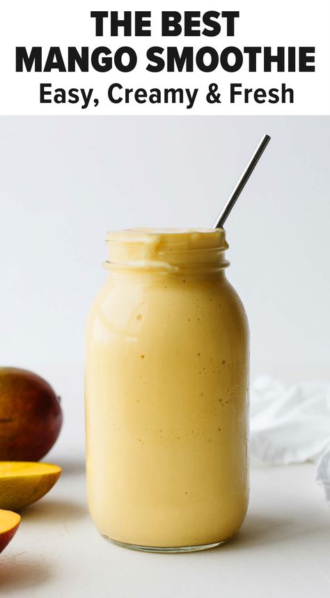 Low Calorie Mango Smoothie, Easy Mango Smoothie, Mango Protein Smoothie, Thm Drinks, Season Recipes, Delicious Smoothie Recipes, Mango Smoothie Recipes, Smoothie Recipes With Yogurt, Keto Breakfasts