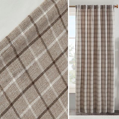 Neutral Plaid Curtains, Plaid Curtains Bedroom, Plaid Curtains Living Room, Tweed Curtains, Camp Room, Olive Lounge, Pirate Nursery, Cabin Curtains, Plaid Nursery