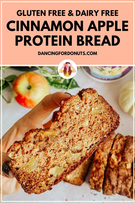 Protein Apple Desserts, Healthy Apple Protein Recipes, Gluten Free Apple Cinnamon Bread, Protein Cinnamon Bread, Homemade Protein Bread Recipes, Protein Powder Bread Recipes, Protein Apple Bread, Gluten Free Apple Bread Recipe, Gluten Free Protein Bread