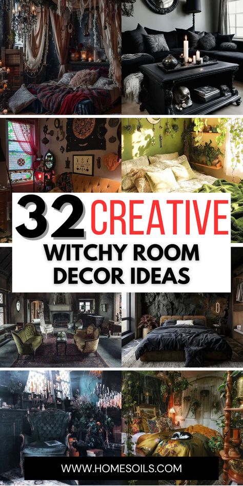 Explore 32 creative witchy room decor ideas to add a mystical touch to your space! Visit our site for unique inspiration and tips to transform your room into a magical haven! Witchy Room Ideas, Witchy Room Decor, Witchy Room, Occult Symbols, Witchy Decor, Room Decor Ideas, Color Palettes, Room Ideas, Decor Ideas