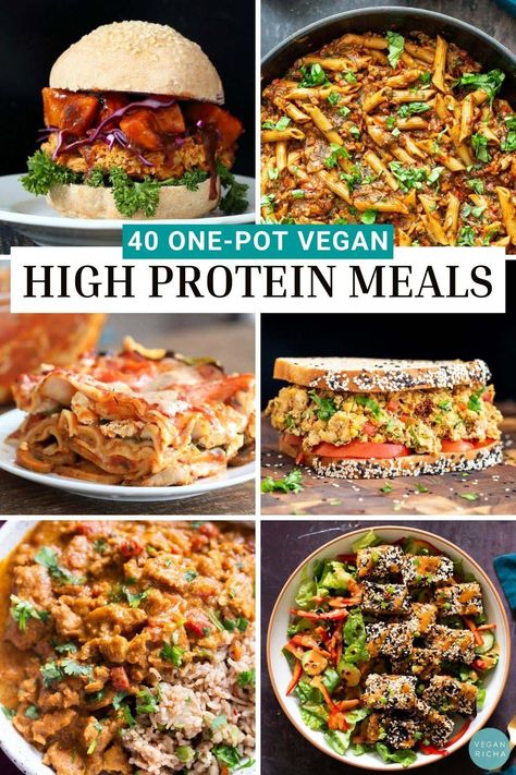 Worried about eating enough protein on a vegan diet? Worry no more with these amazingly delicious, one-pot, high protein vegan meals at your disposal! Lasagna Sandwich, Protein Vegan Meals, High Protein Vegan Meals, Burger Pasta, Workout Recipes, Vegan Casseroles, Vegan Butter Chicken, Vegan Pepperoni, High Protein Meals