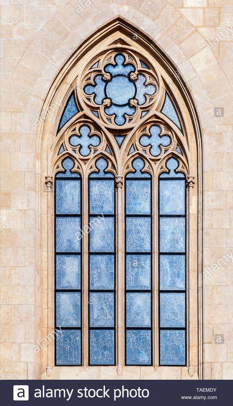 Download this stock image: Ornamented window of a cathedral in gothic style - TAEMDY from Alamy's library of millions of high resolution stock photos, illustrations and vectors. Arsitektur Kolonial, Church Window, Gothic Windows, Pin Search, Glass Window Art, Cathedral Windows, Gothic Cathedral, Church Windows, European Architecture