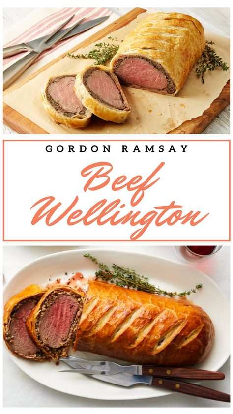 Chef Ramsey Beef Wellington, Simple Beef Wellington Recipe, Gordon Ramsay Wellington, Homemade Beef Wellington, Ground Beef Beef Wellington, Personal Size Beef Wellington, Beef Wellington Recipe Gordon Ramsay, Wellington Beef Recipe, Americas Test Kitchen Beef Wellington