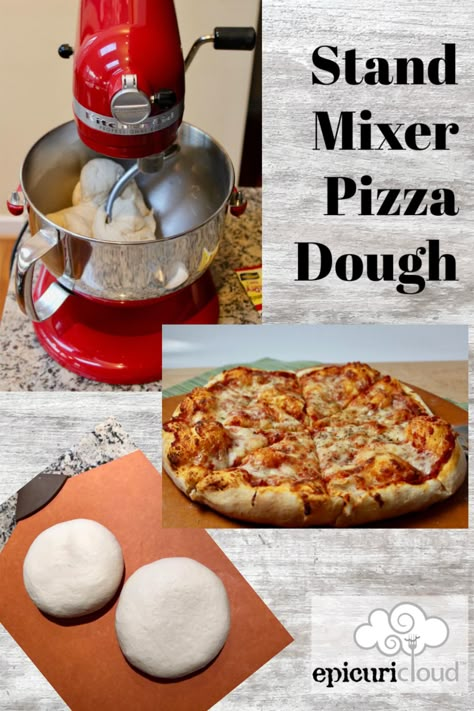 Pizza Dough Recipe Stand Mixer, Stand Mixer Pizza Dough, Pizza Dough To Freeze, Freeze Pizza, Kitchenaid Stand Mixer Recipes, Freeze Pizza Dough, Stand Mixer Recipes, Homemade Pizza Crust, Kitchen Aid Recipes