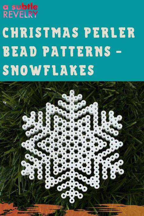 If you're looking to make a few of your own Christmas decorations this year, A Subtle Revelry has these great downloadable Christmas Perler bead patterns for making unique snowflakes. You can involve the whole family in creating these cute ornaments. While Perler beads are considered kids' craft supplies, there's no reason the adults can't get in on the fun. Get your free downloadable pattern today by reading our complete article here. #ChristmasDecorations #Christmas #BeadPatterns #Snowflakes Perler Bead Christmas Patterns Free, Perler Bead Snowflakes Pattern, Perler Bead Snowflakes, Adult Perler Bead Patterns, Perler Bead Christmas Ornaments, Perler Bead Ornaments Pattern, Christmas Perler Bead Patterns, Unique Snowflakes, Hama Beads Christmas