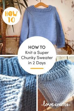 Learn how to knit a free super chunky sweater pattern in a weekend! | Learn how to knit with LoveCrafts.com Chunky Knit Sweater Pattern Free, Pola Sweater, Chunky Sweater Pattern, Chunky Knit Sweater Pattern, Easy Sweater Knitting Patterns, Super Chunky Knit, Knitting Patterns Free Sweater, Chunky Knit Jumper, Sweater Chunky