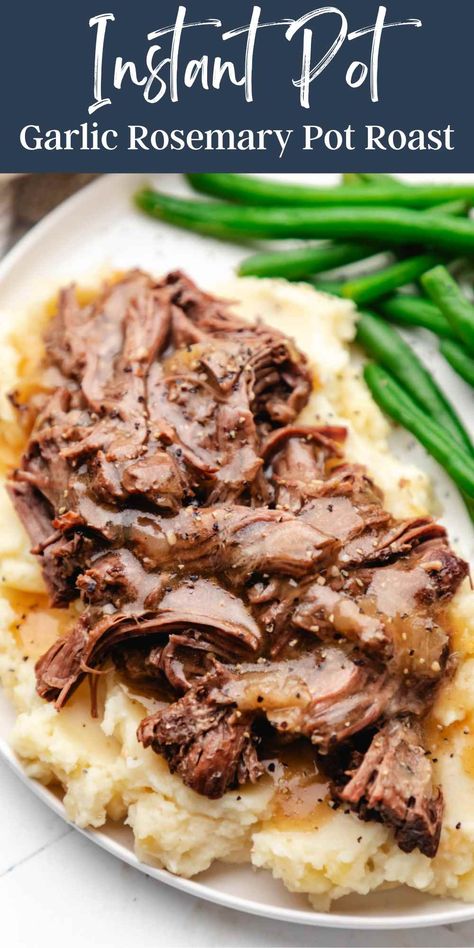 Instant Pot Garlic Rosemary Pot Roast Pot Roast Instant Pot, Roast Instant Pot, Pressure Cooker Roast, Instant Pot Roast, Instant Pot Pot Roast, Dinner Beef, Best Pressure Cooker, Pot Roast Recipe, Steak Fajitas