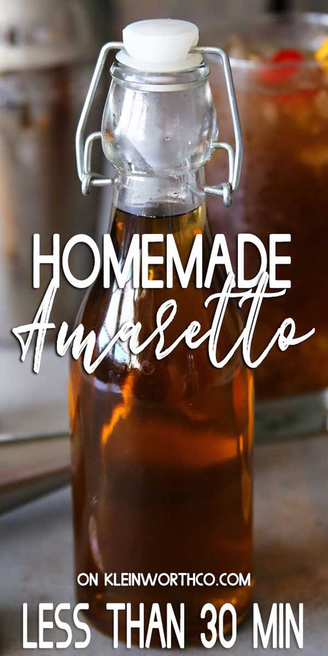 Homemade Brandy, Amaretto Drinks Recipes, Homemade Amaretto, Almond Liquor, Amaretto Drinks, Amaretto Recipe, Homemade Liqueur Recipes, Brandy Recipe, Homemade Liquors