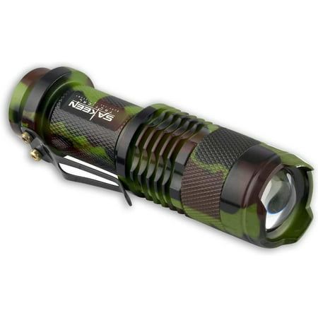 Let Sakeen Tactical 300 Lumen Ultra Bright Flashlight illuminate your path with bright LED lights that cover up to 600 feet to help you out of a dark spot in any environment. These flashlights are the perfect companion for outdoor activities such as camping and hiking and come with several features that ensure long-lasting, durable performance that you can count on. About This Product: Tactical LED Flashlight 300 Lumen LED Lights Solid Light & Flashing Beam Functions Up To 600 Feet Coverage Great For Camping, Military & Other Outdoor Use Shatterproof Glass Heavy Duty Metal Shell Requires 1 AA Battery Not Included Belt Clip 3 Color Choices Black, Red & Camo Green This heavy duty tactical flashlight is designed with several features that are built to last and see you through high impact situ Red Camo, Survival Camping, Tactical Flashlight, Camping Lights, Bright Led Lights, Belt Clip, Aa Batteries, Led Flashlight, Aa Battery